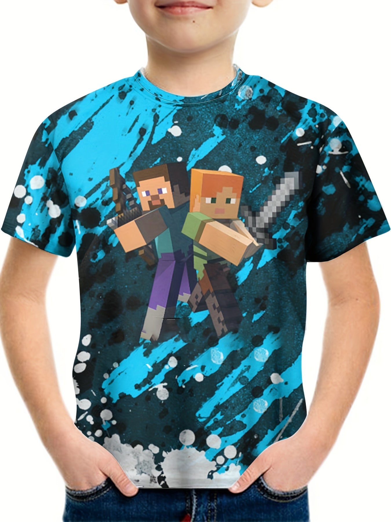 Knight Partner Pattern T shirt For Kids Short Sleeve Top