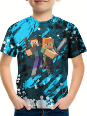 Knight Partner Pattern T shirt For Kids Short Sleeve Top
