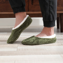Men's Striped Fleece Slipper Socks