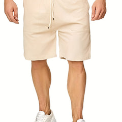 Men's Casual Solid Waist Drawstring Shorts Summer Basketball