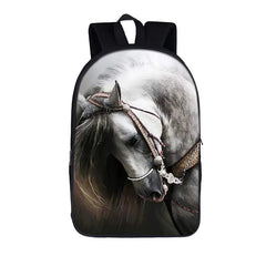 Animal Horse Print Backpack for Teenager Boys Girls School Bags
