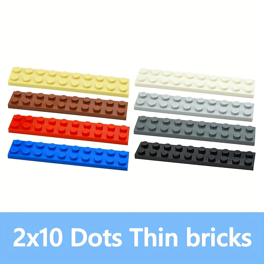 36pcs Thin Bricks Plate 2 x 10 Dots Building Blocks Toys for Kids