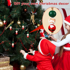 40pcs 20mm Christmas Wood Beads Santa Year's Thanksgiving Winter Bulk