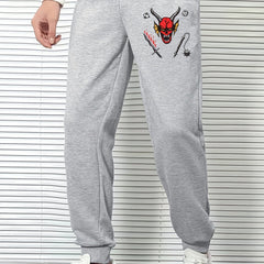 Men's Anime Monster Graphic Sweatpants Elastic Waist Casual Sport Jogger Pants