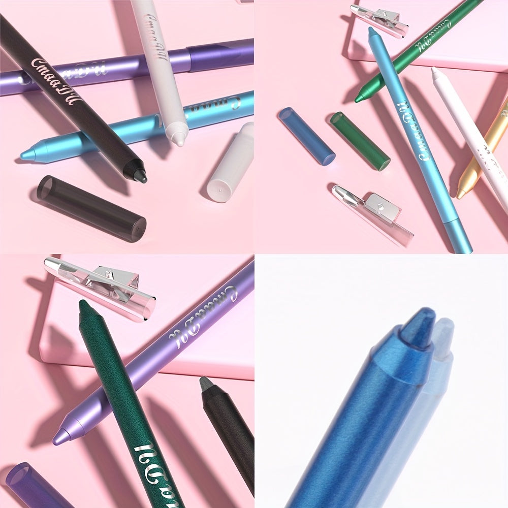 12-Color Long-Lasting Glitter Eyeliner Pen Waterproof Smudge Proof