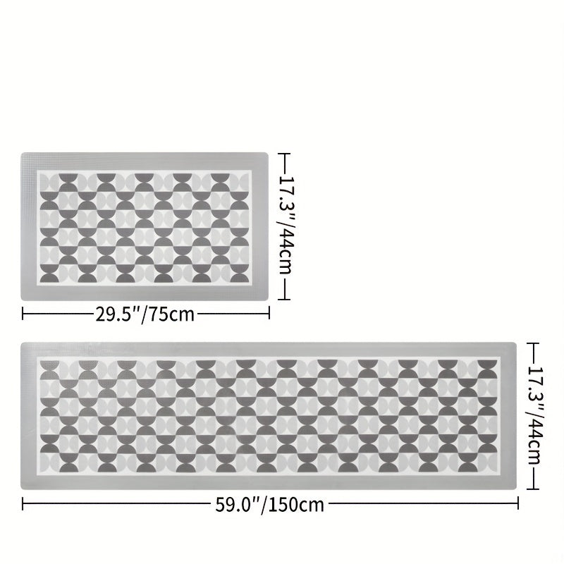 Plaid Kitchen Rug with Non Slip Grip and Memory Foam Cushioning