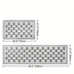 Plaid Kitchen Rug with Non Slip Grip and Memory Foam Cushioning