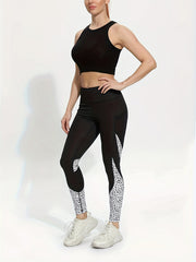 Leopard Print Slimming Yoga Pants High Stretch Slim Fit Workout