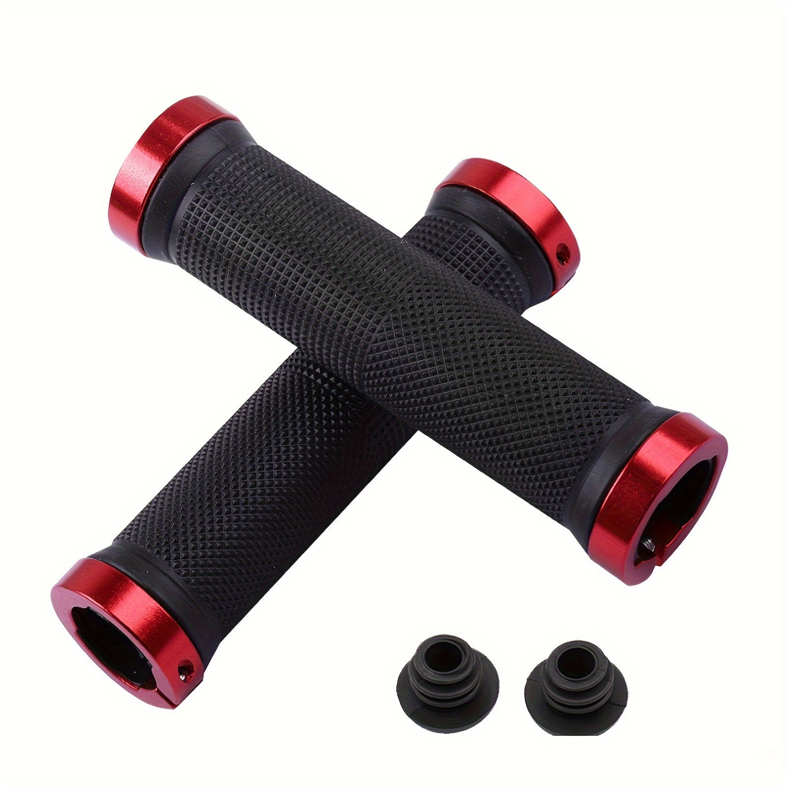 2pcs Bike Handlebar Covers Anti Slip Rubber Stripe Lock Handlebar Covers