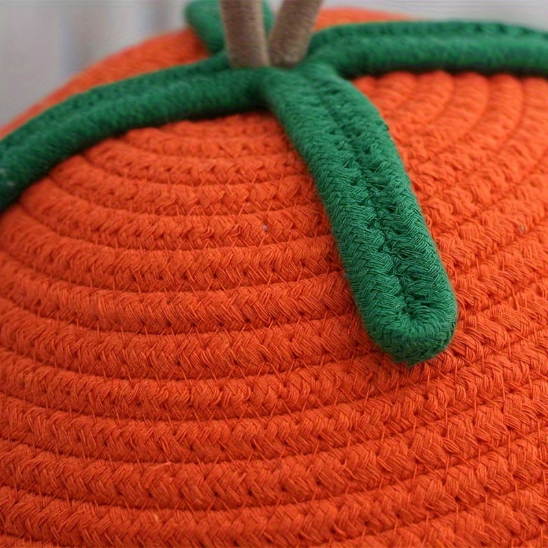 Cotton Rope Storage Box Pumpkin Shaped Desktop Storage Home Decor Year Gift