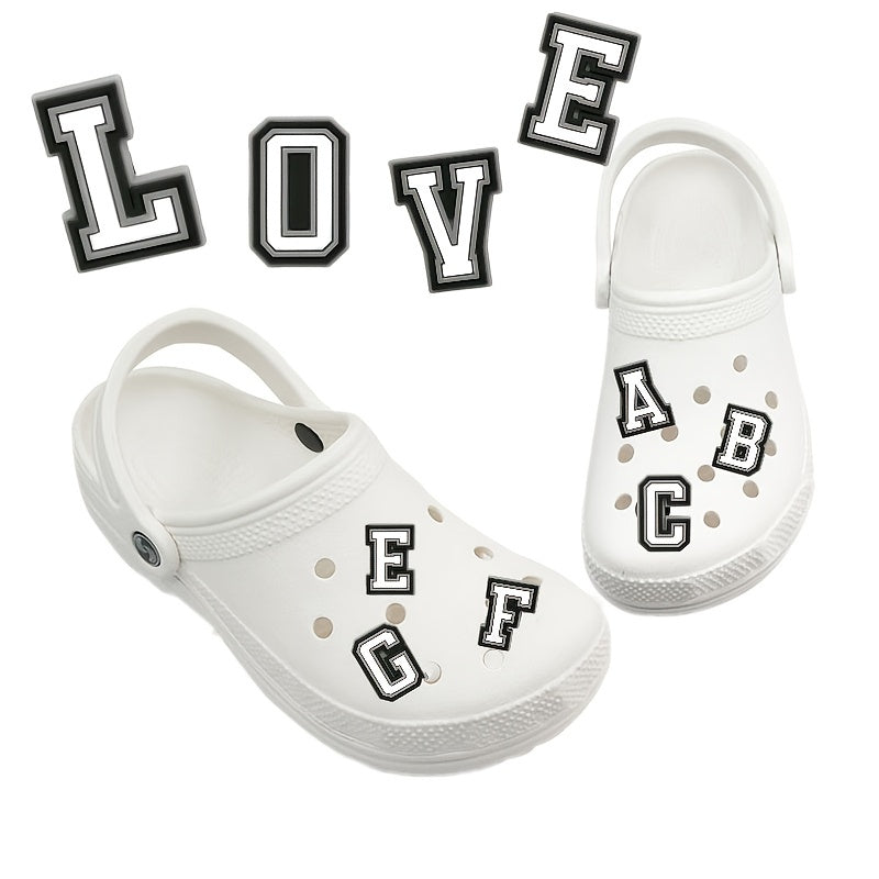 26pc Letters Style Shoe Charms For Clogs Wristband Bracelet Party