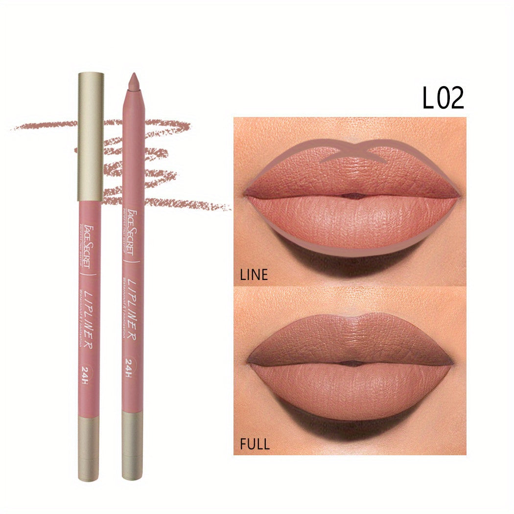 Long Lasting Lip Liner with Sharpener Waterproof Sweatproof Plumping