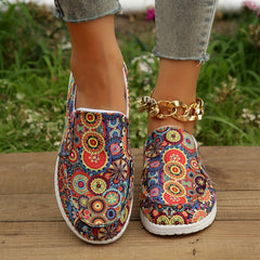 Women's Floral Canvas Slip On Low Top Shoes