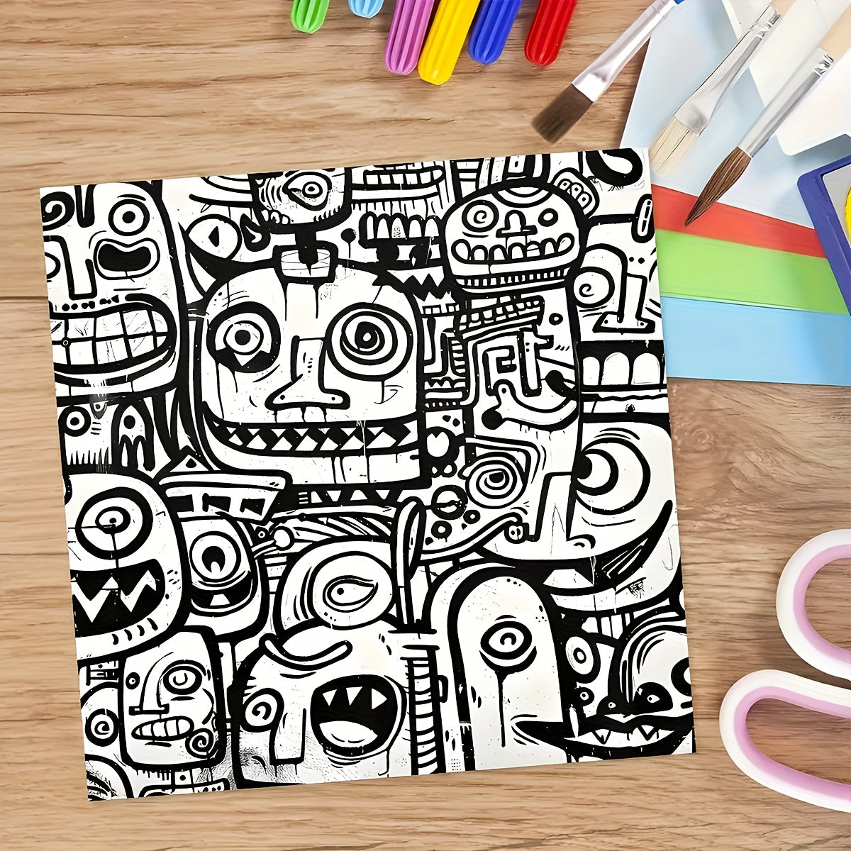 Deluxe Art Relaxation Coloring Book 24 Pages of Thick Paper Unique Cover