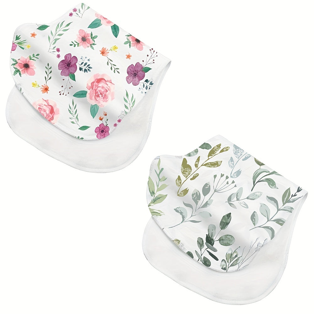 2pcs Baby Burp Towels Anti-spit Milk Towels Soft Cotton Sweat-absorbent Towels