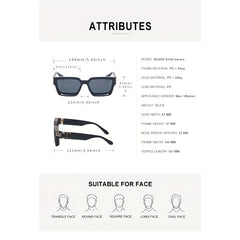 Men Square Frame Sunglasses UV Protection Summer Sunglasses