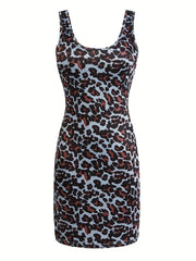 Leopard Print Yoga Sports Fitness Tank Dress