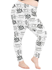 Women's Plus Abstract Print High Rise Stretchy Gym Yoga Pants