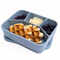 Silicone Lunch Box w/ 4 Compartments Microwaveable Leakproof Bento Box