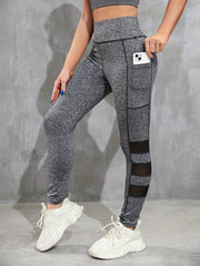 Women's Mesh Stitching Yoga Pants High Waist Butt Lifting Leggings