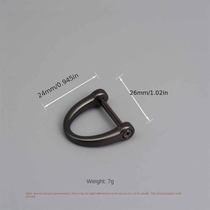 Zinc Alloy Horseshoe Buckle Car Keychain Anti Loss D shaped Hardware Accessory
