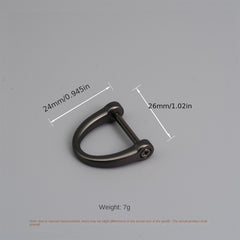 Zinc Alloy Horseshoe Buckle Car Keychain Anti Loss D shaped Hardware Accessory