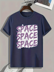 SPACE Print Men's Graphic T shirt Casual Comfy Tees For Summer Mens Clothing