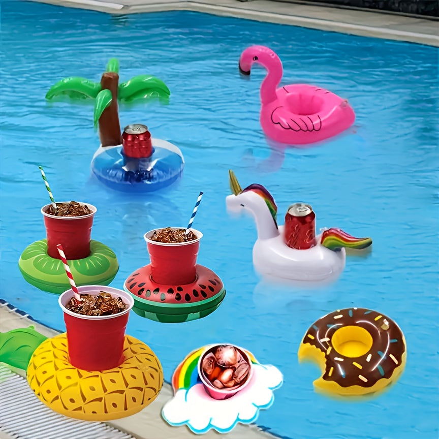 Inflatable Drink Holders Water Float Cups for Hot Spring Bath 4pcs 8pcs 12pcs