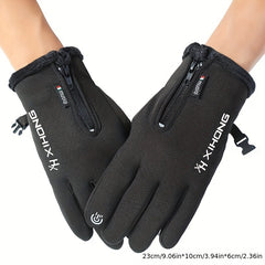 Winter Cycling Gloves Touch Screen Waterproof Plush Warmth