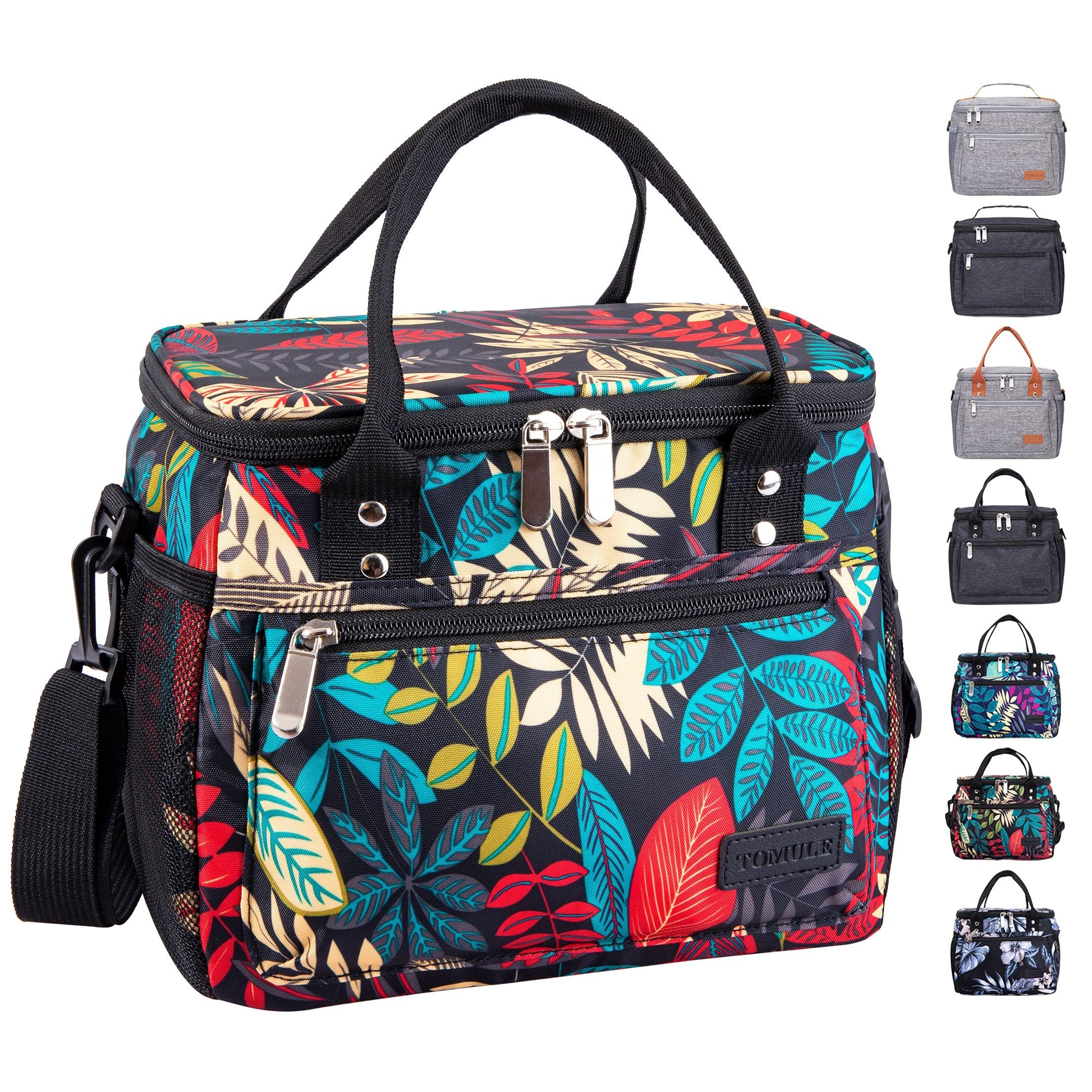 Large Insulated Floral Bag for Picnics, Travel, Beach