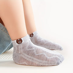 5 Pairs Boy's Mesh Breathable Ankle Socks for Outdoor Activities