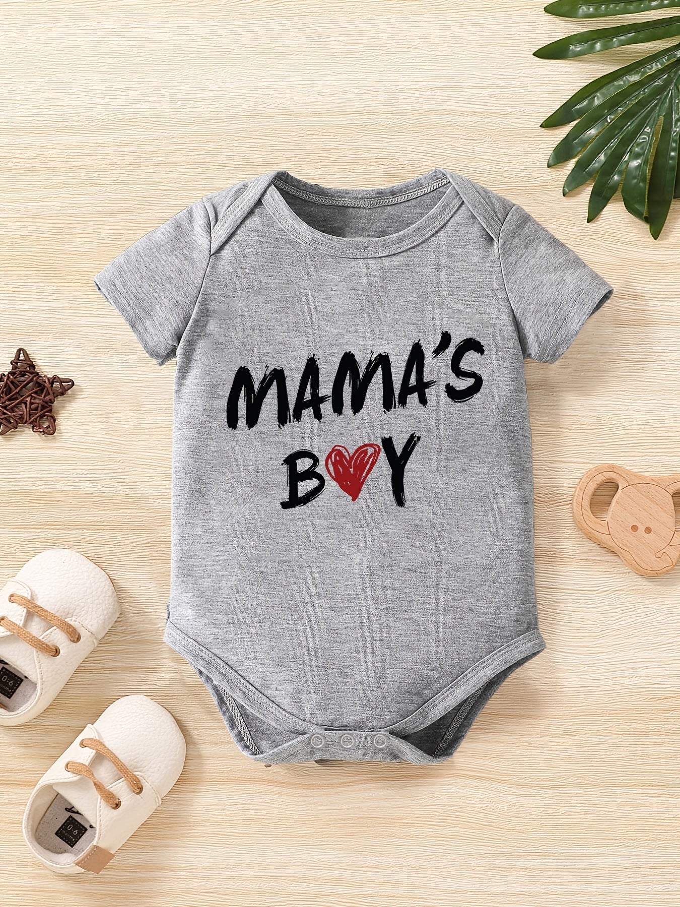 Baby Boys MAMA S BOY Romper Short Sleeve Bodysuit