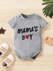 Baby Boys MAMA S BOY Romper Short Sleeve Bodysuit