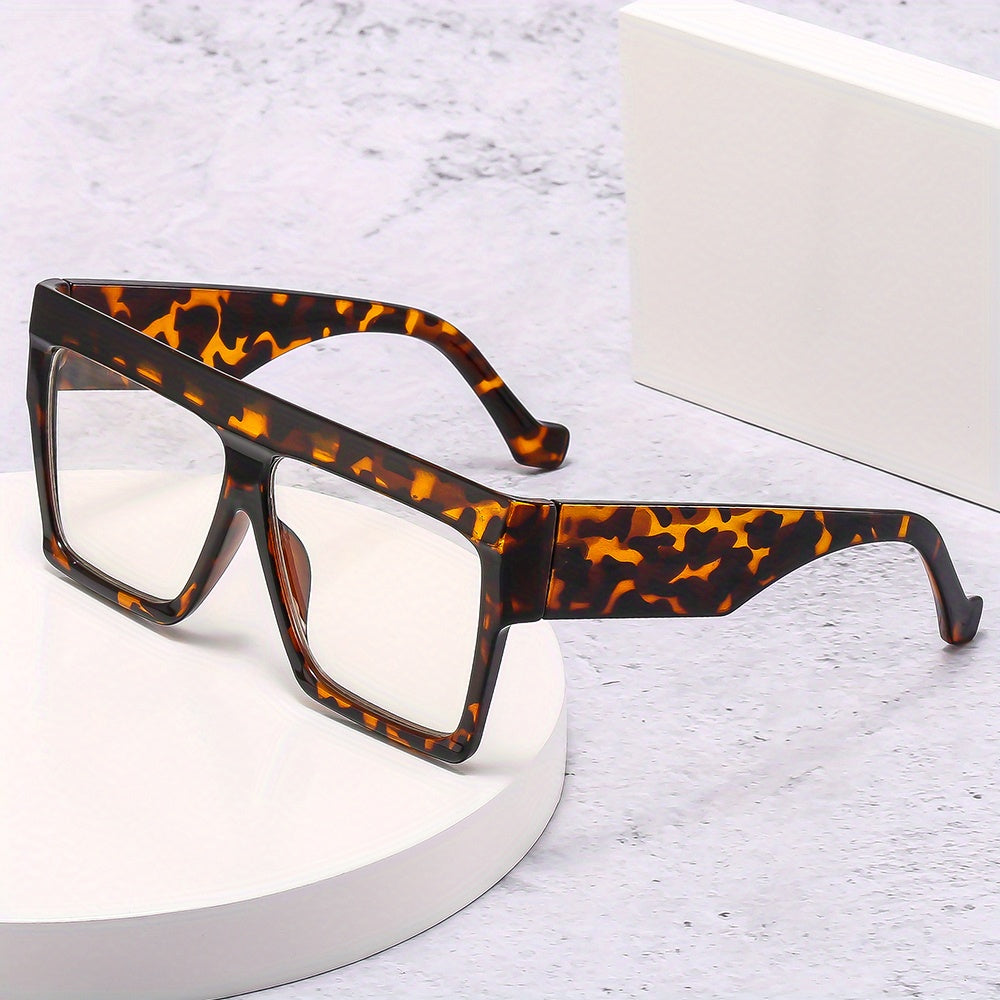 Men's Square Frame Flat Mirror Glasses