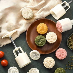 Moon Cake Mold with Stamps DIY Hand Press Cookie Stamps
