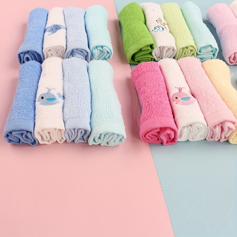 4pcs Baby Cotton Towels Soft Face Bibs Multicolor Mixed