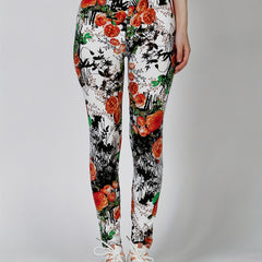 Floral Print Skinny Stretchy Leggings High Waist Yoga Leggings