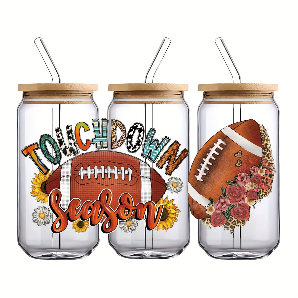 Rugby UV DTF Cup Stickers 16 oz Glasses Sport Transfer Stickers