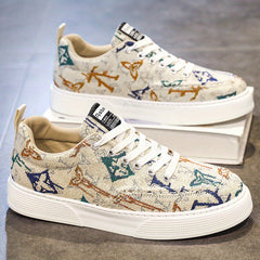 Men's Graphic Low Top Lace up Sneakers Athletic Shoes