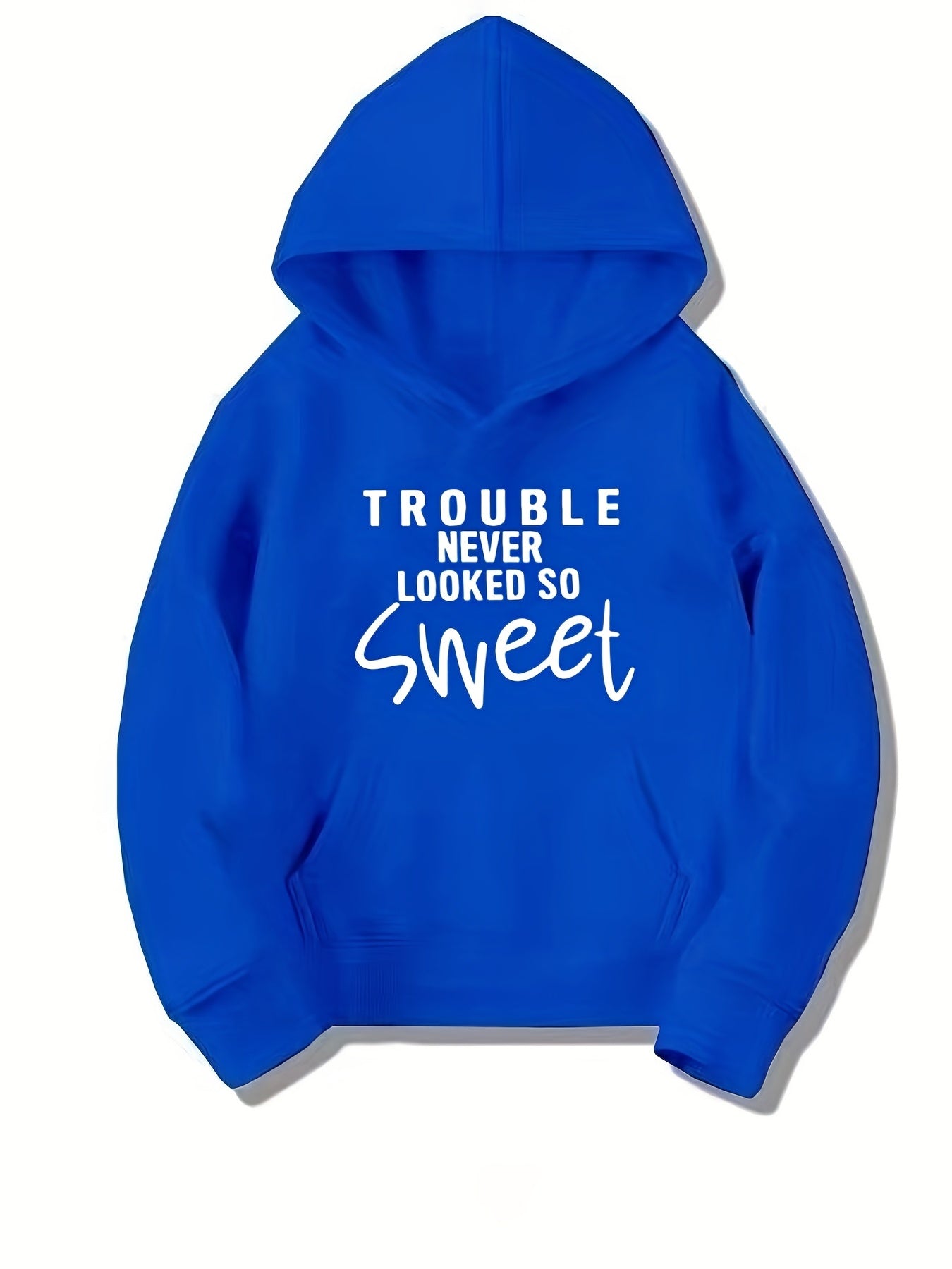 Girls Sweet Trouble Print Hooded Sweatshirt