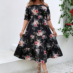 Floral Print Off Shoulder Summer Dress