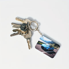 10pcs Plastic Sublimation Key Chain Rectangle Backpack Ornament