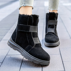 Women's Plush Lined Snow Boots Hook & Loop Ankle Boots
