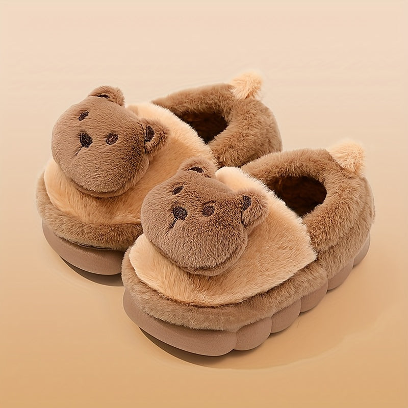 Furry House Shoes for Girls Soft Non-Slip Winter Walking Shoes