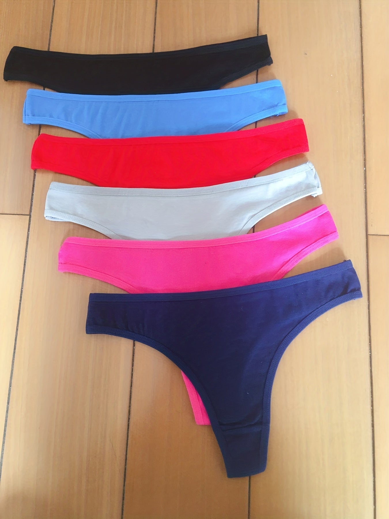6pcs Seamless Mixed Thongs Breathable Thin Panties Lingerie