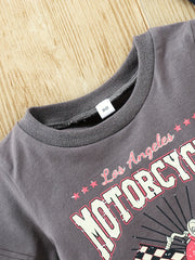 Baby Boy's Summer Cartoon Letter Print T shirt Kid's Casual Tee Top
