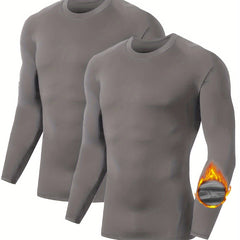 Men's Warm Compression Long Sleeve T Shirt for Fitness Training