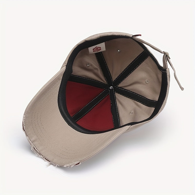Baseball Cap Outdoor Curved Brim Embroidered Hat Washed Sunscreen Peak Cap