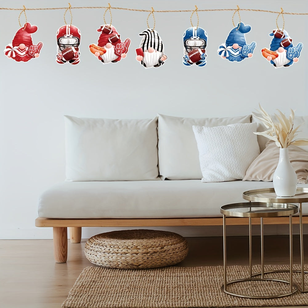 7pcs Gnome Football Ornaments School Football Team Gift Decor