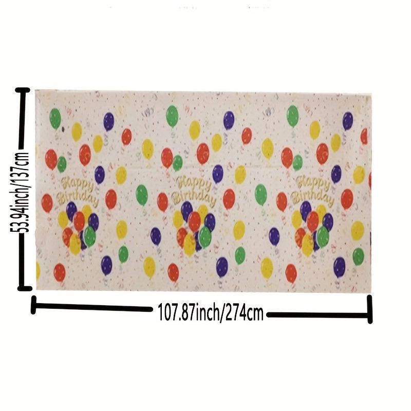 Happy Birthday Balloons Tablecloth for Parties and Events